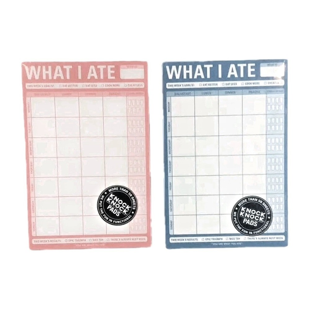 WHAT I ATE, Brand New 59+ Sheets each one; Week at time by Knock Knock Note Pads